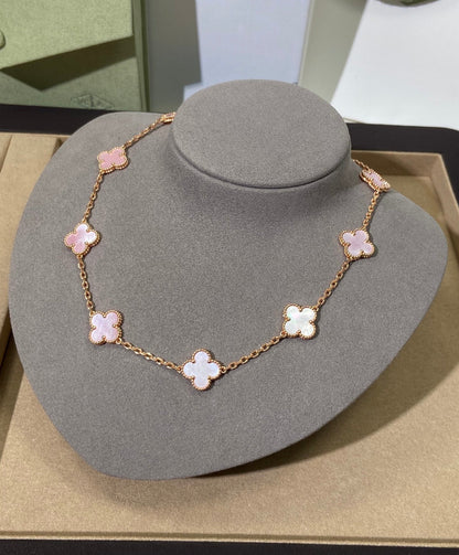 [Polaidi Jewelry]CLOVER 10 MOTIFS PINK NECKLACE