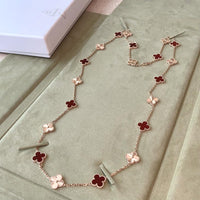 [Polaidi Jewelry ]CLOVER 20 MOTIFS LASER CARNELIAN NECKLACE