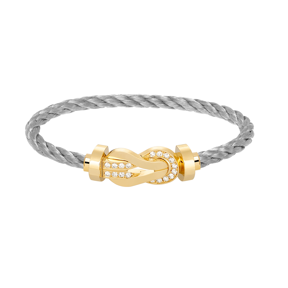 [：Polaidi Jewelry]チャンス ラージ 8 フィギュア バックル ハーフダイヤモンド ブレスレット ゴールド