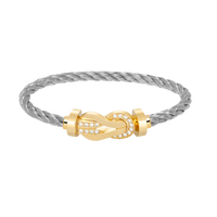 [Polaidi Jewelry ]CHANCE LARGE 8 FIGURE BUCKLE HALF DIAMOND BRACELET GOLD