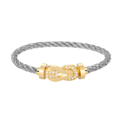 [：Polaidi Jewelry]チャンス ラージ 8 フィギュア バックル ハーフダイヤモンド ブレスレット ゴールド