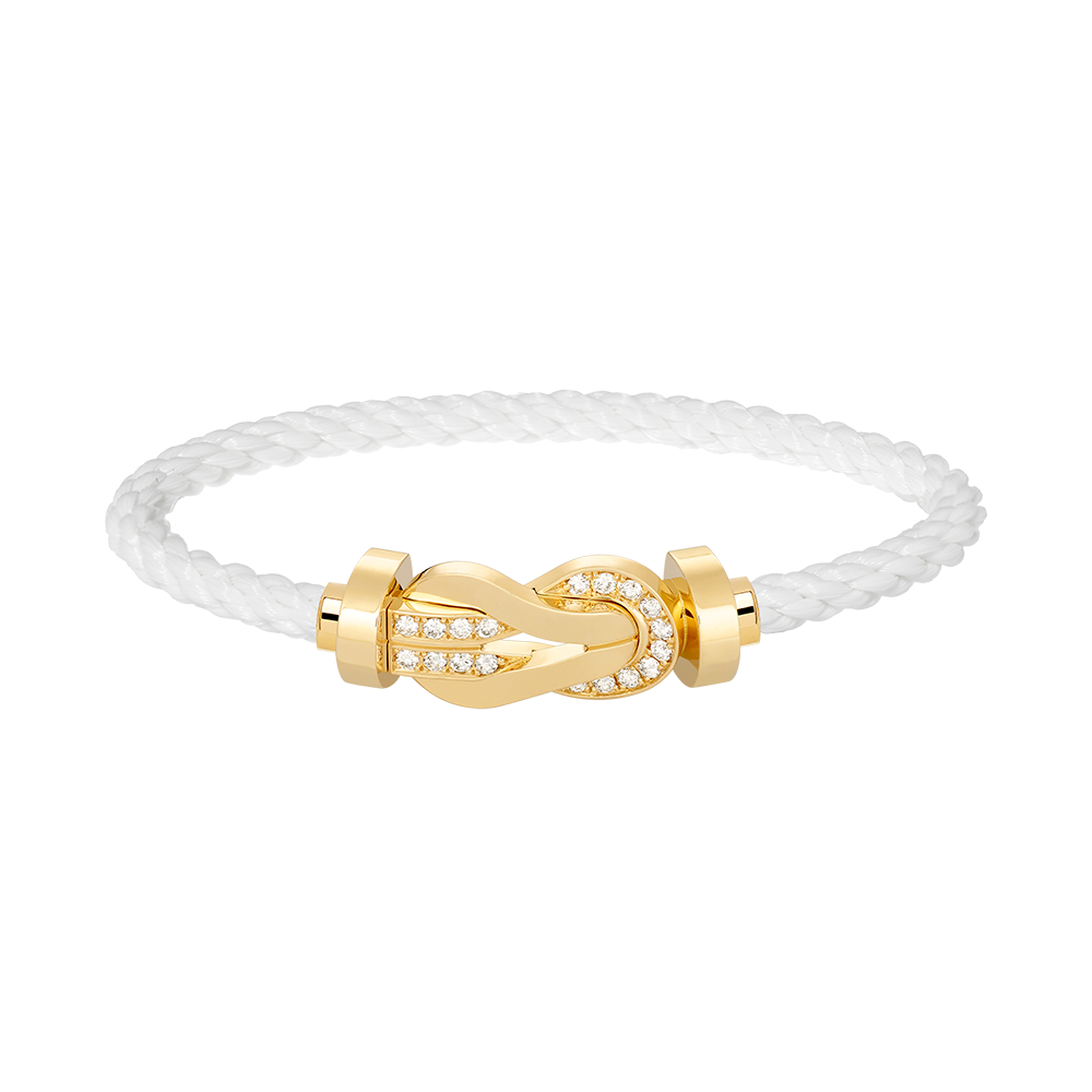 [Polaidi Jewelry]CHANCE LARGE 8 FIGURE BUCKLE HALF DIAMOND BRACELET GOLD