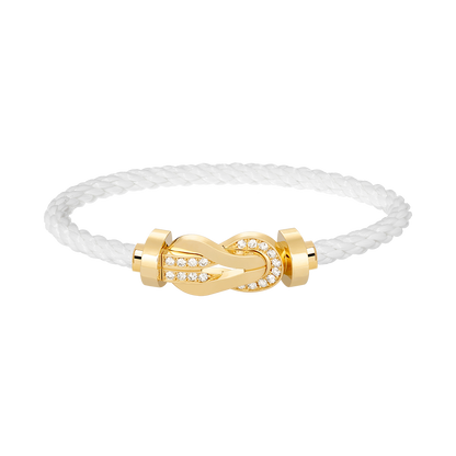 [：Polaidi Jewelry]チャンス ラージ 8 フィギュア バックル ハーフダイヤモンド ブレスレット ゴールド