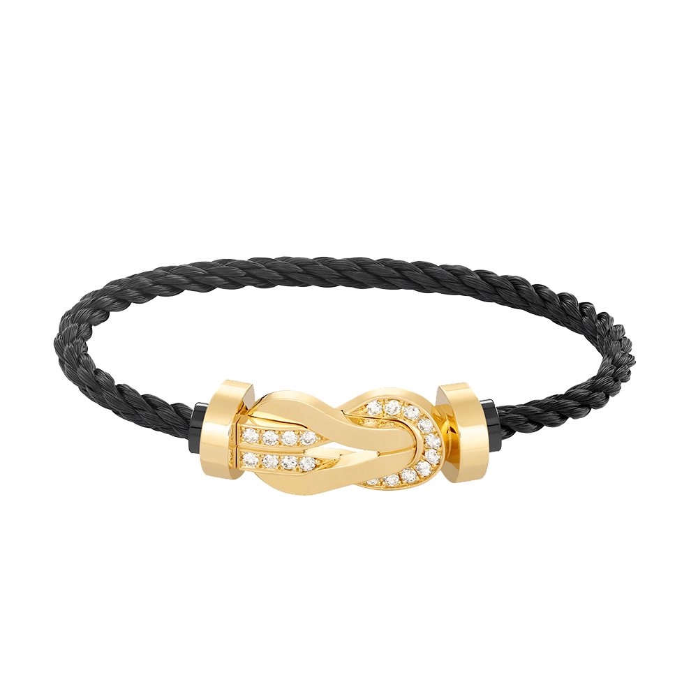 [：Polaidi Jewelry]チャンス ラージ 8 フィギュア バックル ハーフダイヤモンド ブレスレット ゴールド