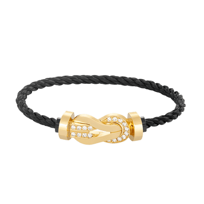 [：Polaidi Jewelry]チャンス ラージ 8 フィギュア バックル ハーフダイヤモンド ブレスレット ゴールド