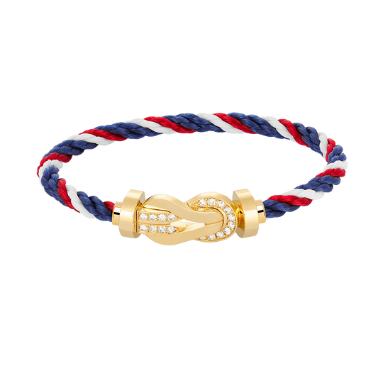 [Polaidi Jewelry]CHANCE LARGE 8 FIGURE BUCKLE HALF DIAMOND BRACELET GOLD