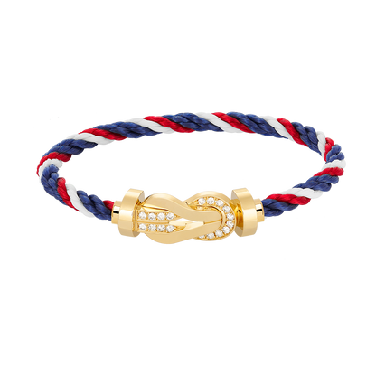 [：Polaidi Jewelry]チャンス ラージ 8 フィギュア バックル ハーフダイヤモンド ブレスレット ゴールド