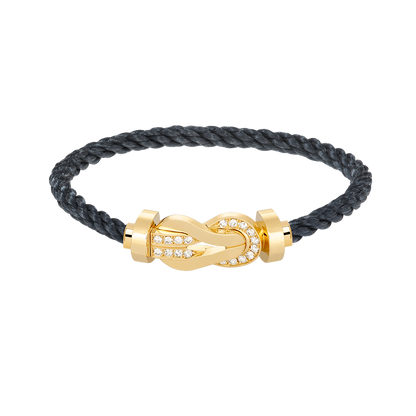 [Polaidi Jewelry]CHANCE LARGE 8 FIGURE BUCKLE HALF DIAMOND BRACELET GOLD