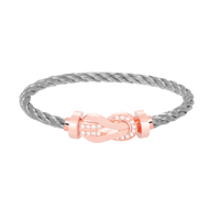 [Polaidi Jewelry ]CHANCE LARGE 8 FIGURE BUCKLE HALF DIAMOND BRACELET ROSE GOLD