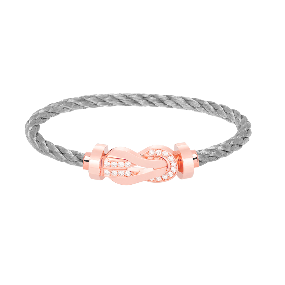 [Polaidi Jewelry]CHANCE LARGE 8 FIGURE BUCKLE HALF DIAMOND BRACELET ROSE GOLD