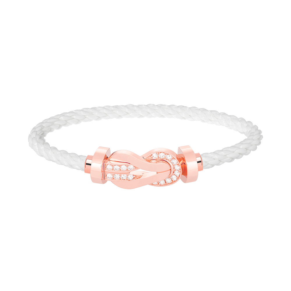 [：Polaidi Jewelry]CHANCE LARGE 8 FIGURE BUCKLE HALF DIAMOND BRACELET ROSE GOLD