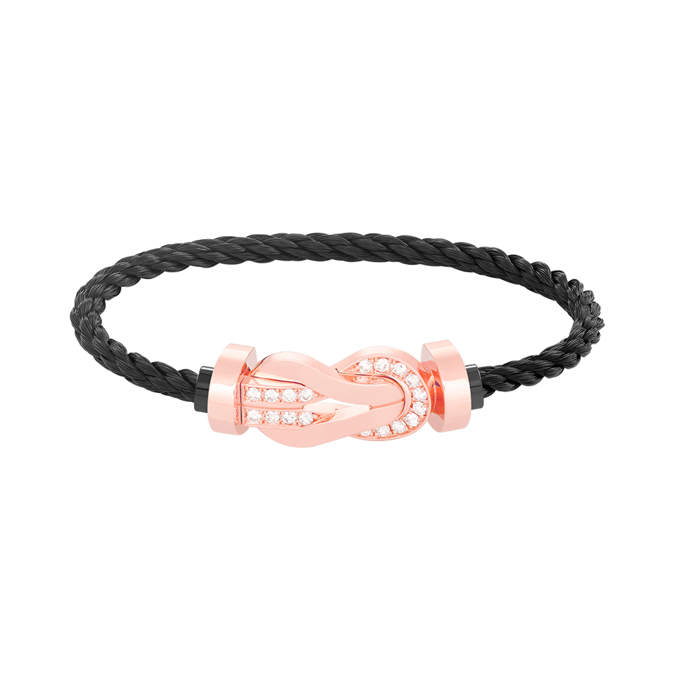 [：Polaidi Jewelry]CHANCE LARGE 8 FIGURE BUCKLE HALF DIAMOND BRACELET ROSE GOLD
