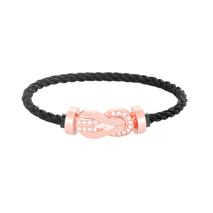 [：Polaidi Jewelry]CHANCE LARGE 8 FIGURE BUCKLE HALF DIAMOND BRACELET ROSE GOLD