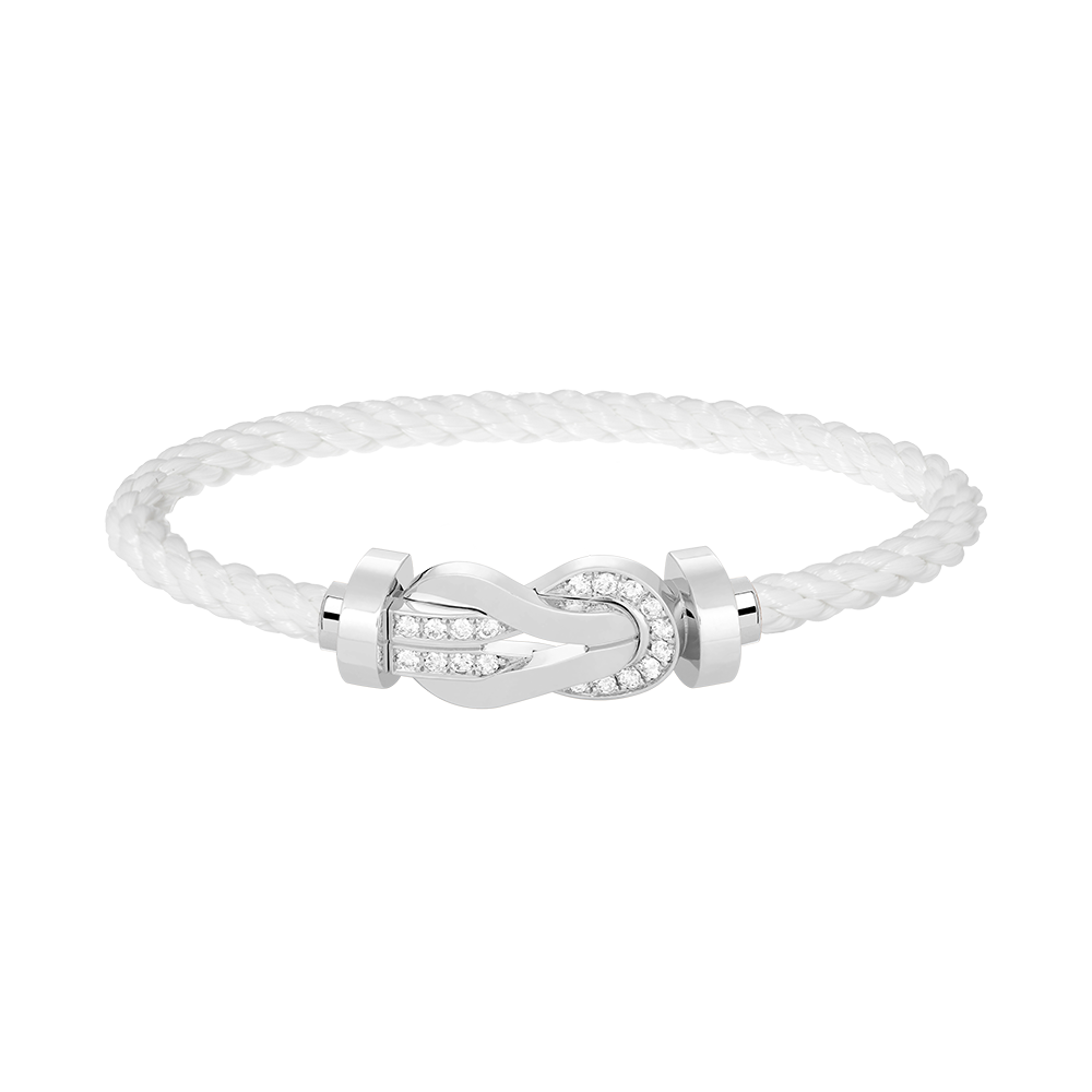 [：Polaidi Jewelry]CHANCE LARGE 8 FIGURE BUCKLE HALF DIAMOND BRACELET SILVER