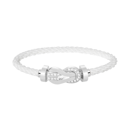 [：Polaidi Jewelry]CHANCE LARGE 8 FIGURE BUCKLE HALF DIAMOND BRACELET SILVER