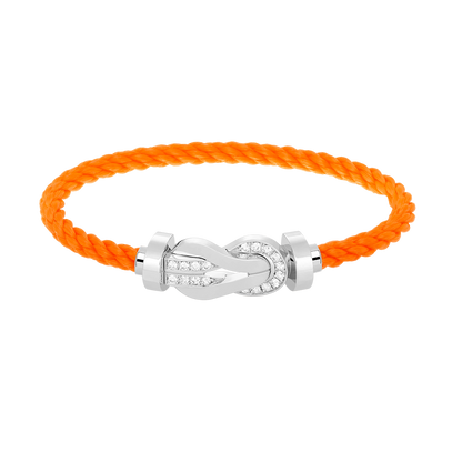 [Polaidi Jewelry]CHANCE LARGE 8 FIGURE BUCKLE HALF DIAMOND BRACELET SILVER