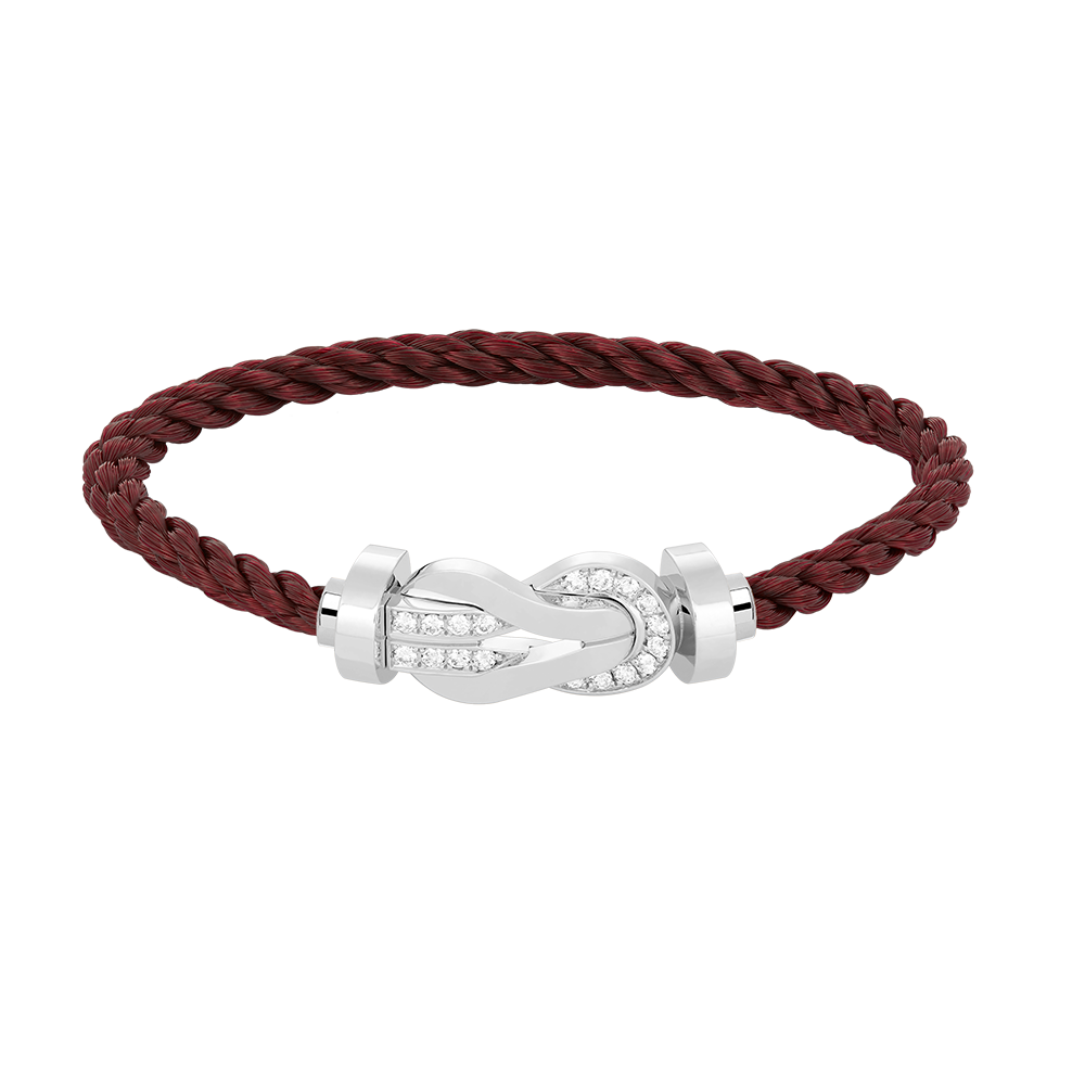 [：Polaidi Jewelry]CHANCE LARGE 8 FIGURE BUCKLE HALF DIAMOND BRACELET SILVER