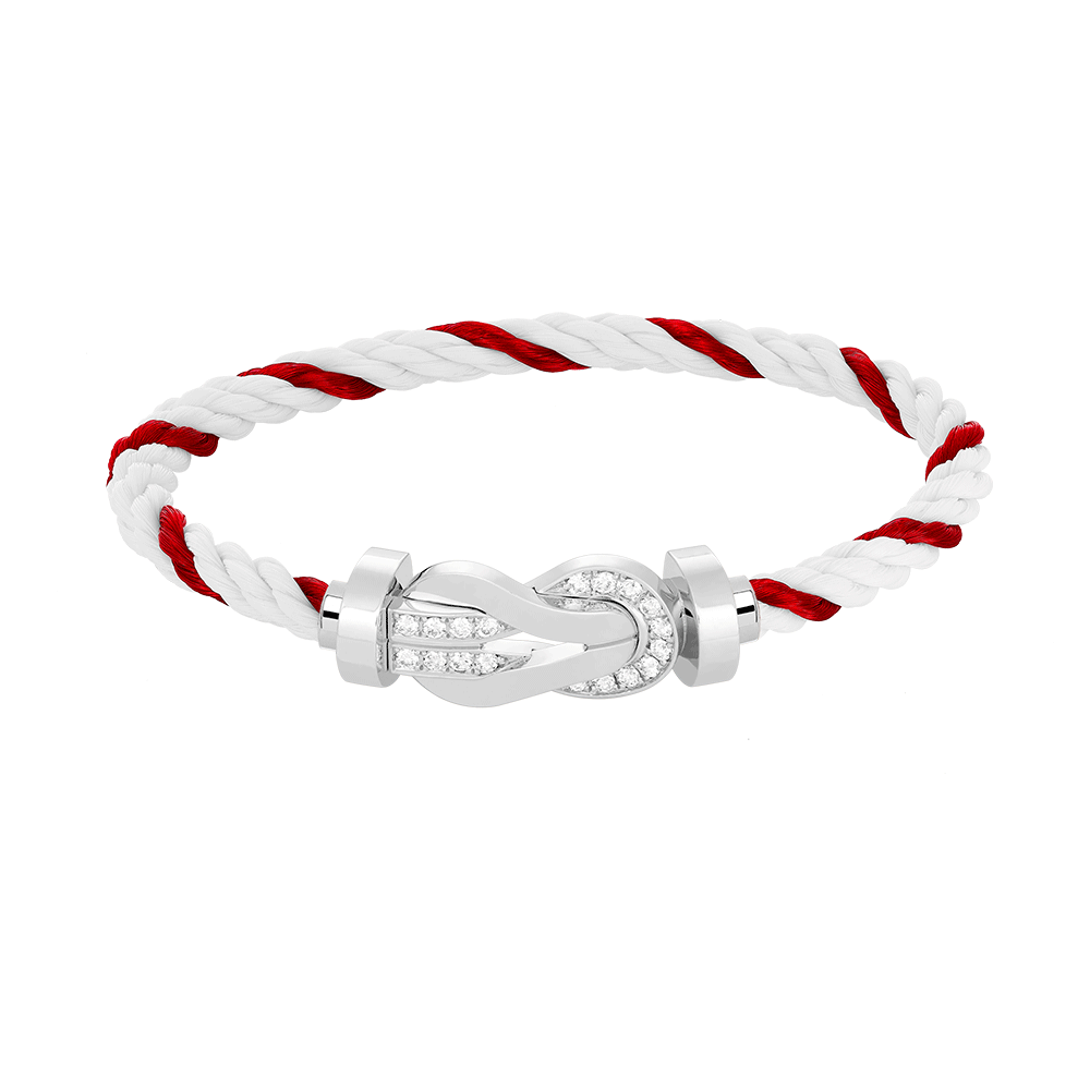 [Polaidi Jewelry]CHANCE LARGE 8 FIGURE BUCKLE HALF DIAMOND BRACELET SILVER