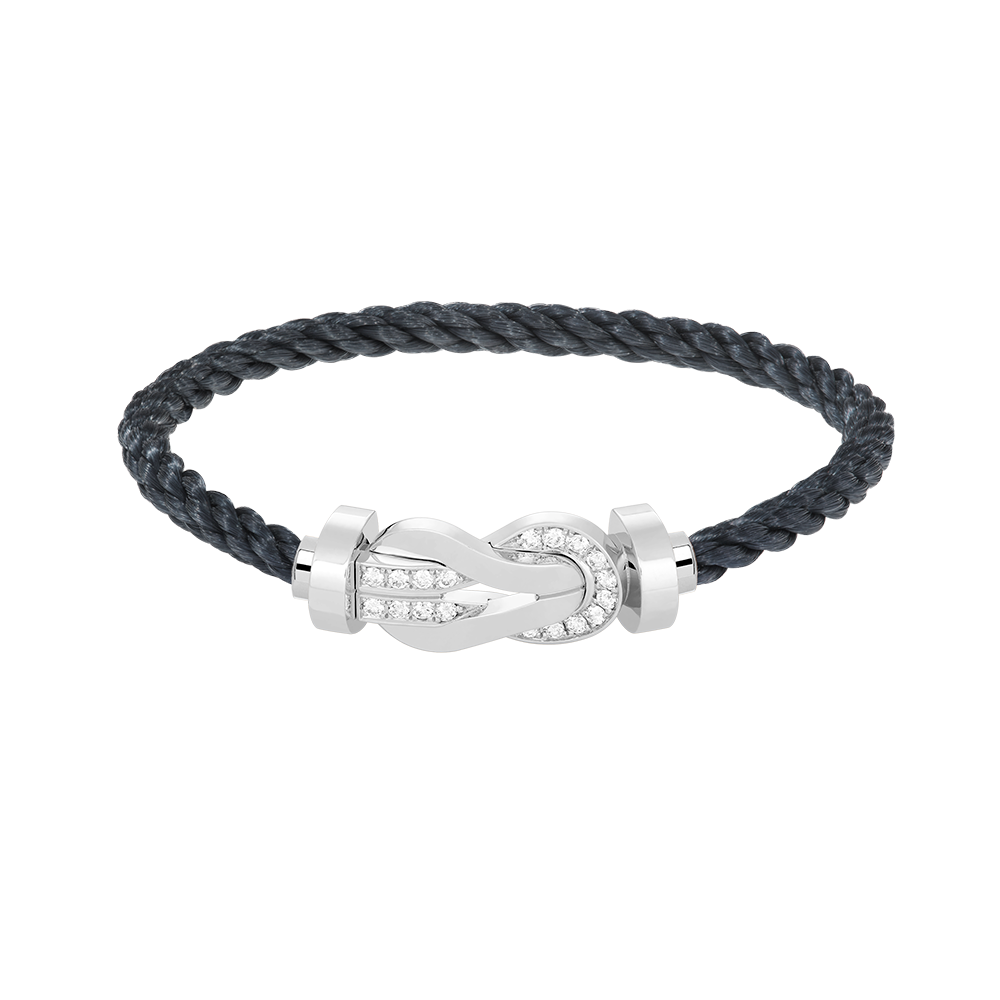 [Polaidi Jewelry]CHANCE LARGE 8 FIGURE BUCKLE HALF DIAMOND BRACELET SILVER