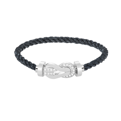[Polaidi Jewelry]CHANCE LARGE 8 FIGURE BUCKLE HALF DIAMOND BRACELET SILVER