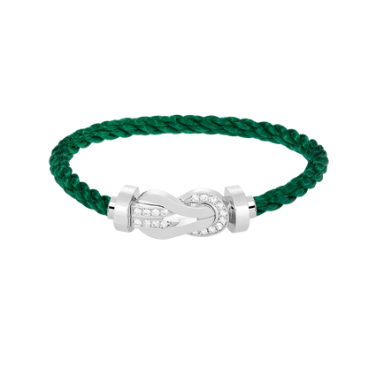 [Polaidi Jewelry]CHANCE LARGE 8 FIGURE BUCKLE HALF DIAMOND BRACELET SILVER