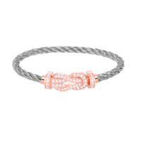 [Polaidi Jewelry ]CHANCE LARGE 8 FIGURE BUCKLE FULL DIAMOND BRACELET ROSE GOLD