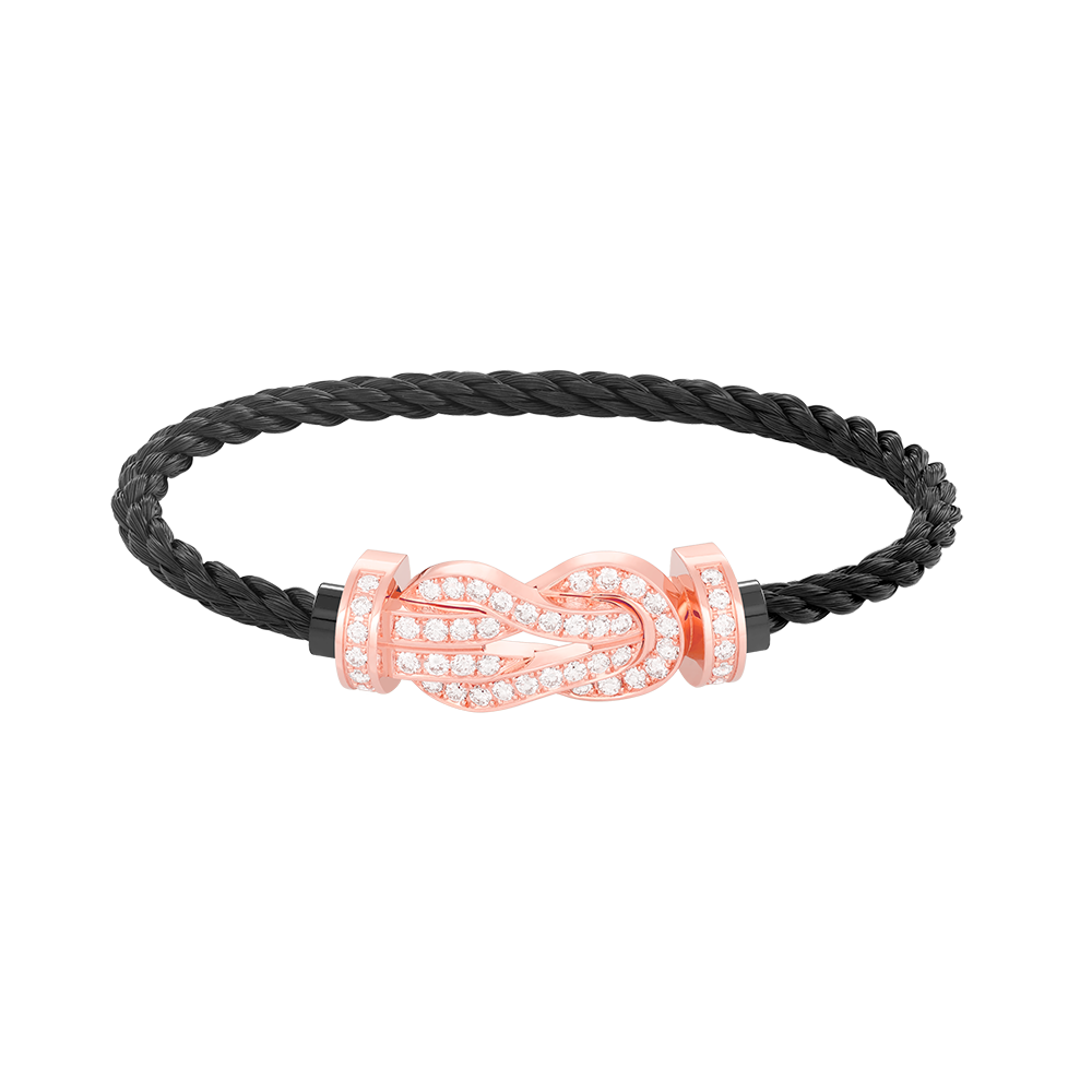 [Polaidi Jewelry]CHANCE LARGE 8 FIGURE BUCKLE FULL DIAMOND BRACELET ROSE GOLD