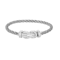 [Polaidi Jewelry ]CHANCE LARGE 8 FIGURE BUCKLE FULL DIAMOND BRACELET SILVER