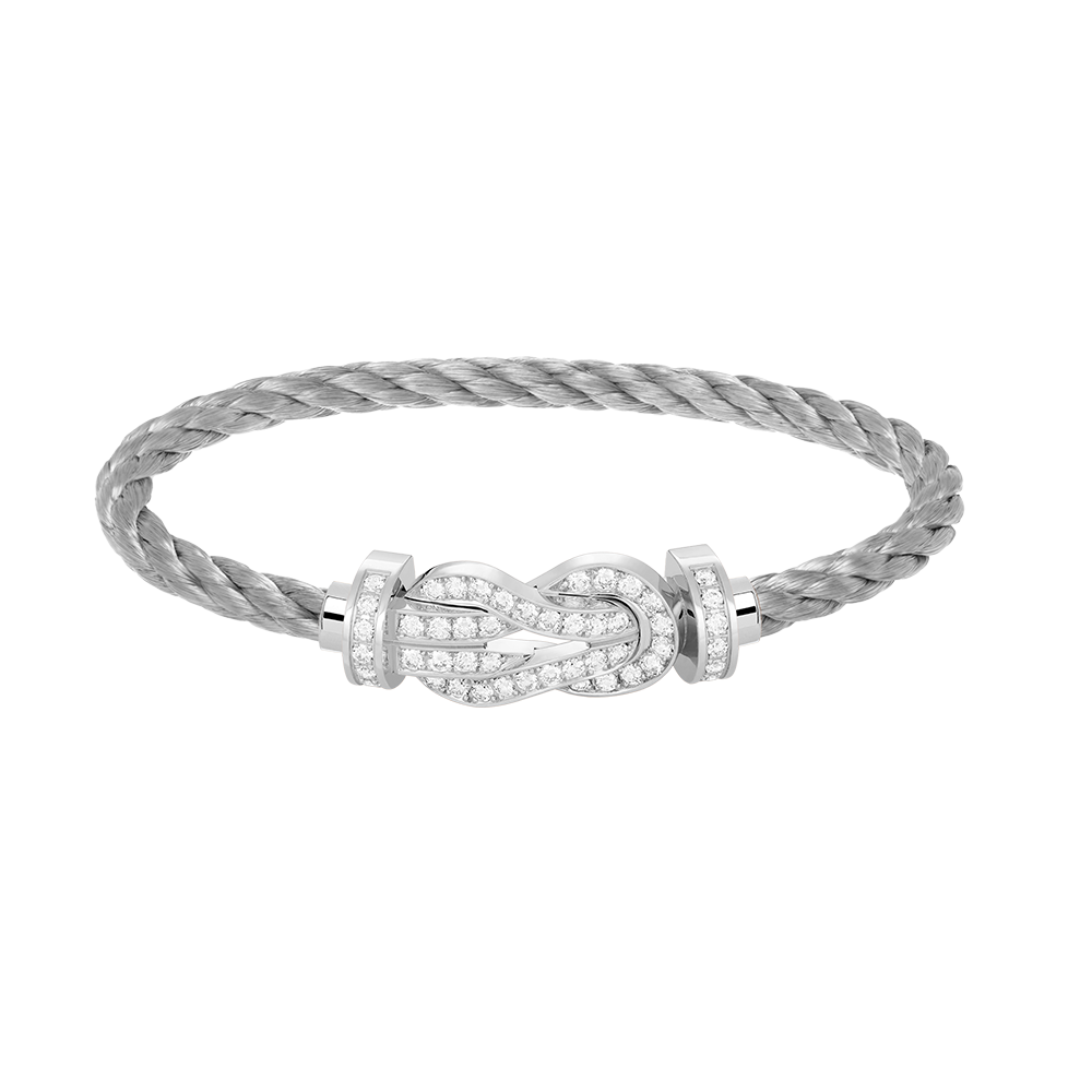 [Polaidi Jewelry]CHANCE LARGE 8 FIGURE BUCKLE FULL DIAMOND BRACELET SILVER