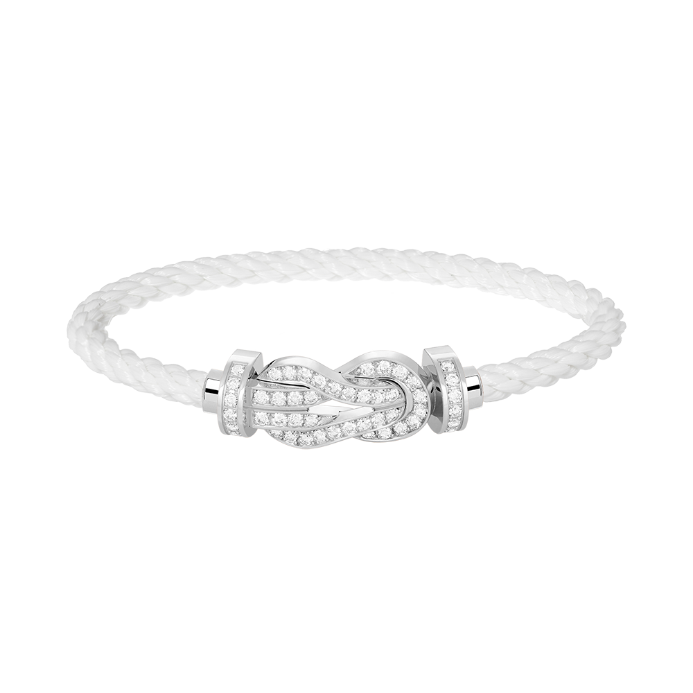 [：Polaidi Jewelry]CHANCE LARGE 8 FIGURE BUCKLE FULL DIAMOND BRACELET SILVER
