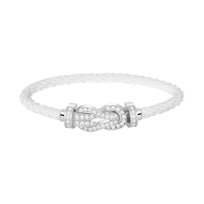 [：Polaidi Jewelry]CHANCE LARGE 8 FIGURE BUCKLE FULL DIAMOND BRACELET SILVER