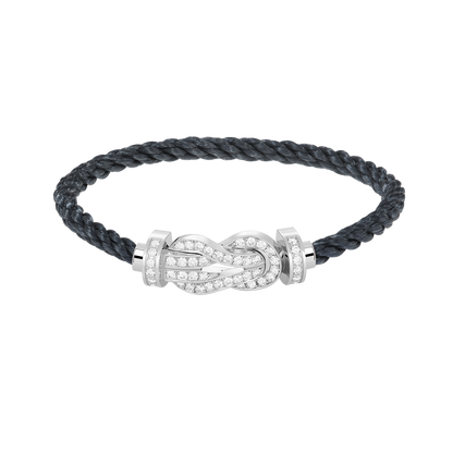 [Polaidi Jewelry]CHANCE LARGE 8 FIGURE BUCKLE FULL DIAMOND BRACELET SILVER