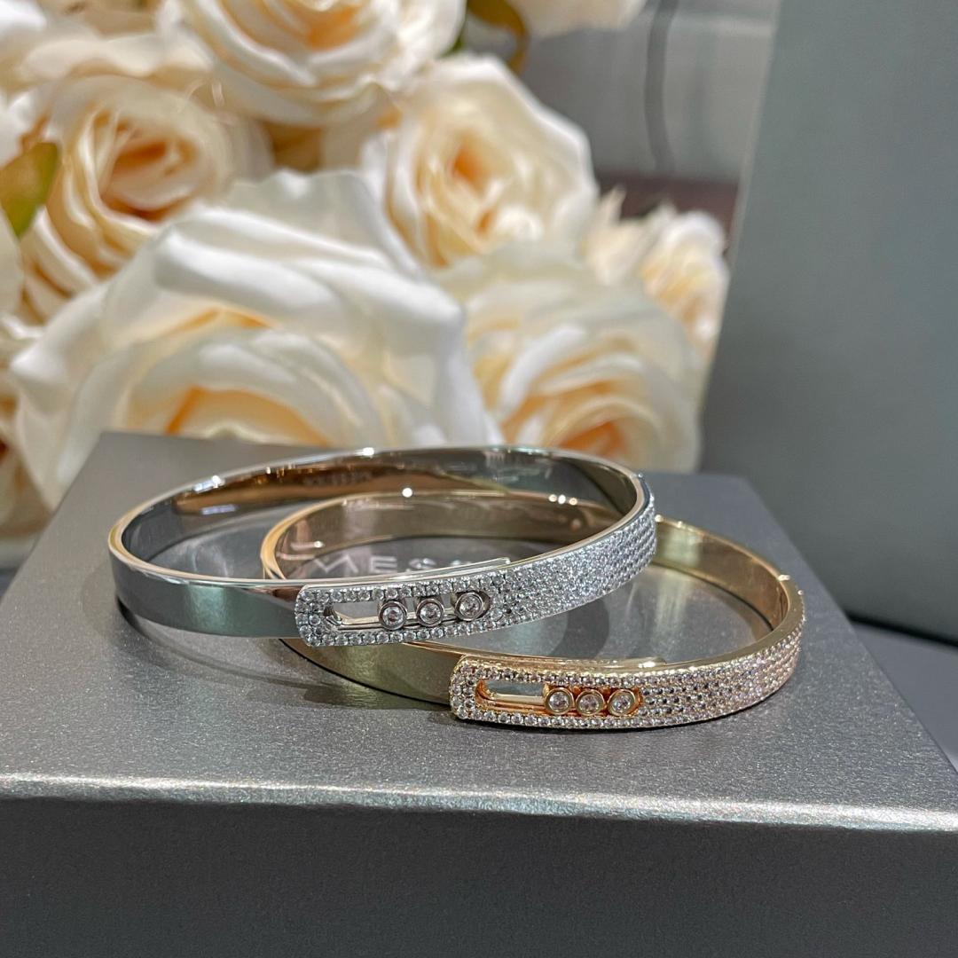 [Polaidi Jewelry]Move Noa Rose Gold Pav¨¦ Diamond Bangle Bracelet