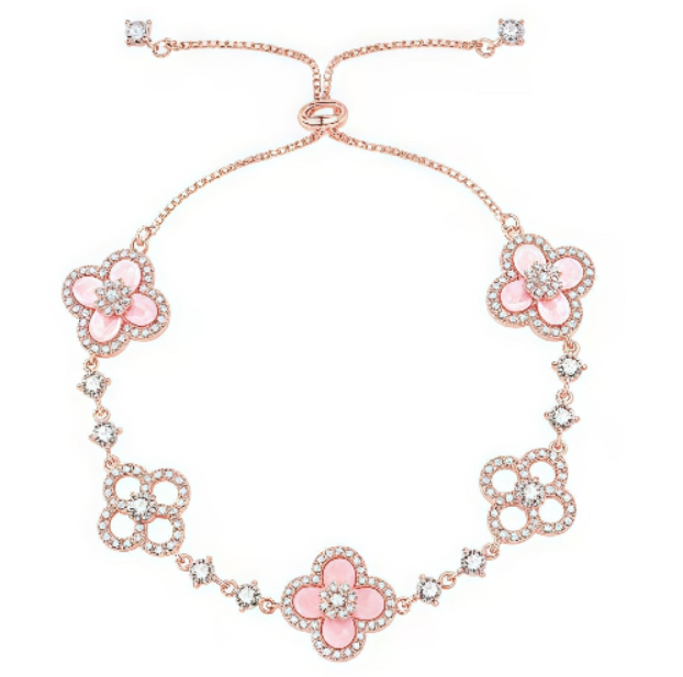 [Polaidi Jewelry]CLOVER 5 MOTIF PINK BLUE RED WHITE BRACELET