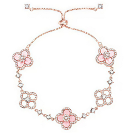[Polaidi Jewelry]CLOVER 5 MOTIF PINK BLUE RED WHITE BRACELET