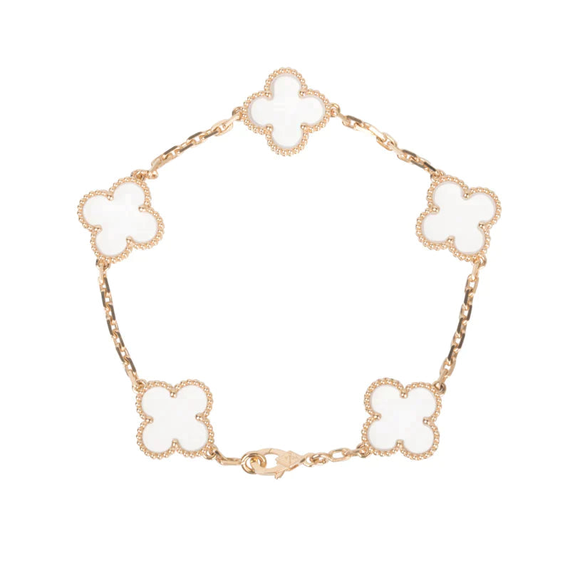 [Polaidi Jewelry]CLOVER 5 MOTIF ROCK CRYSTAL BRACELET