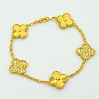 [Polaidi Jewelry ]CLOVER BRACELET 5 MOTIFS GOLD DIAMOND