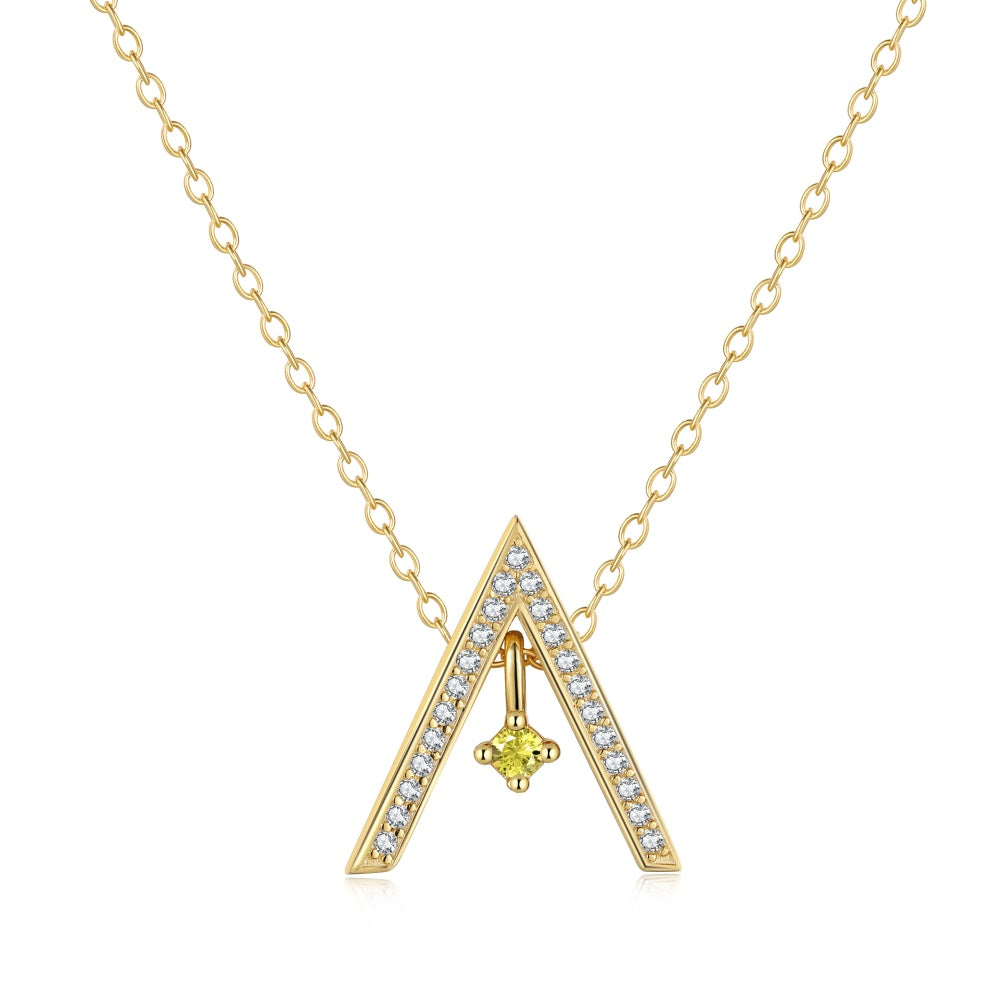 [Polaidi Jewelry]Sparkling "A" Shape Necklace