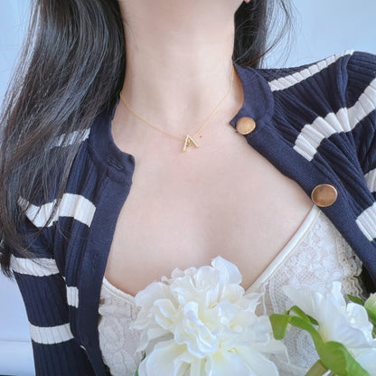 [Polaidi Jewelry]Sparkling "A" Shape Necklace