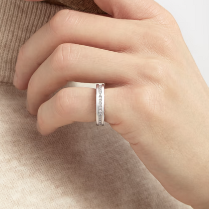 [Polaidi Jewelry]ZERO 1 ONE-BAND PAVED DIAMONDS ON THE SPIRAL RING