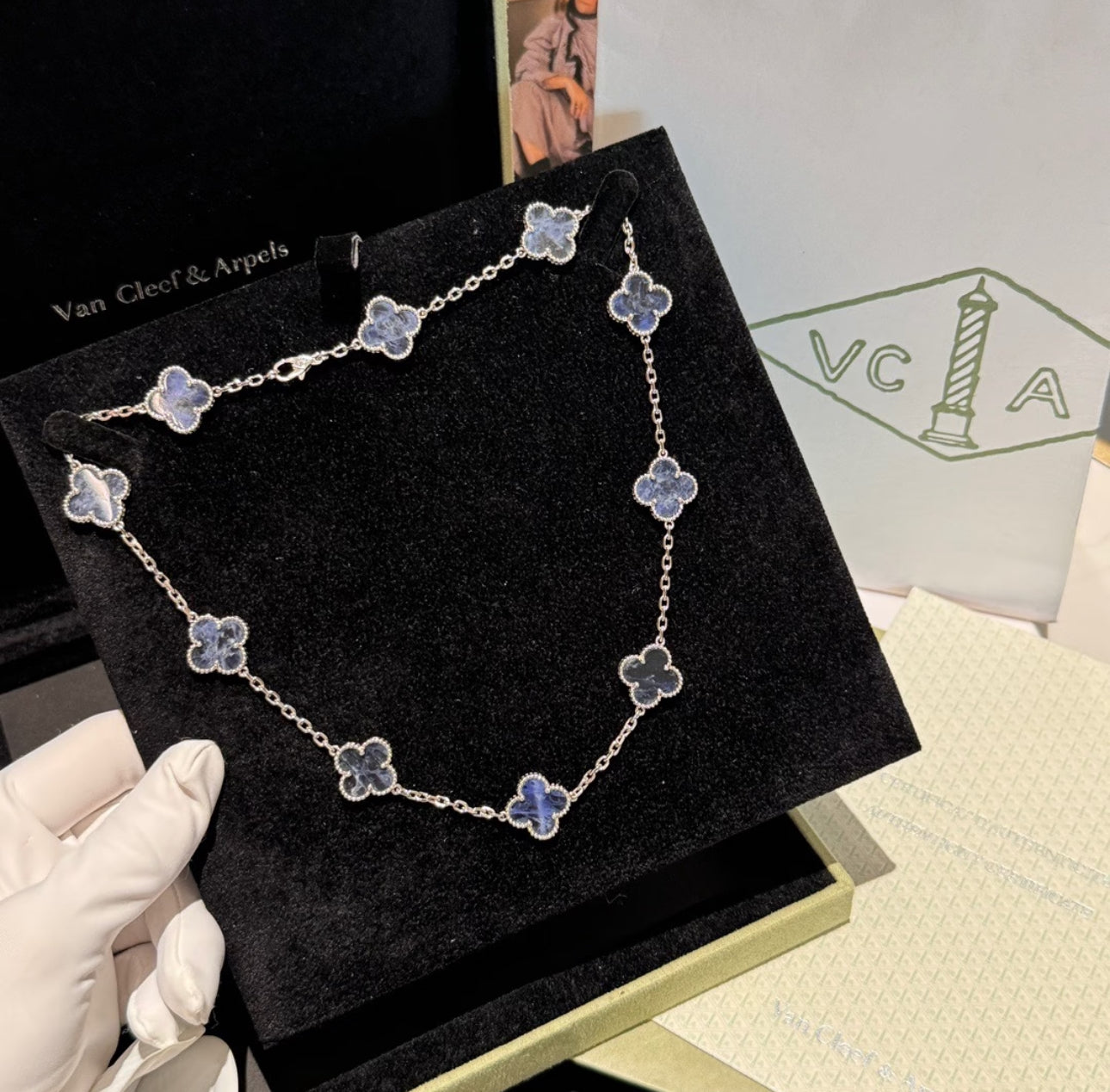 [Polaidi Jewelry]CLOVER 10 MOTIFS BIDE STONE NECKLACE