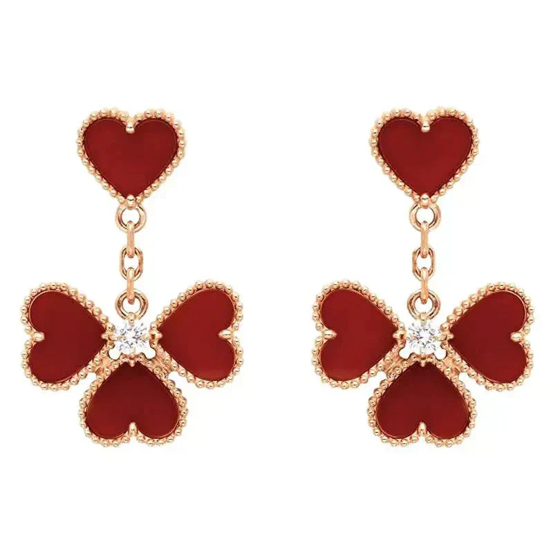 [：Polaidi Jewelry]スイートクローバー カーネリアン イヤリング