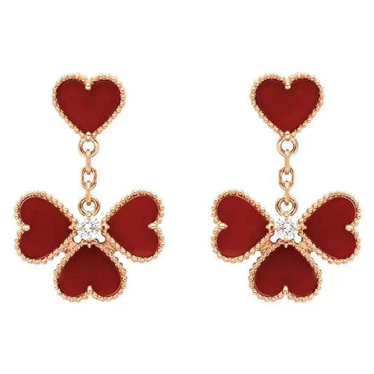 [：Polaidi Jewelry]SWEET CLOVER CARNELIAN EARRINGS
