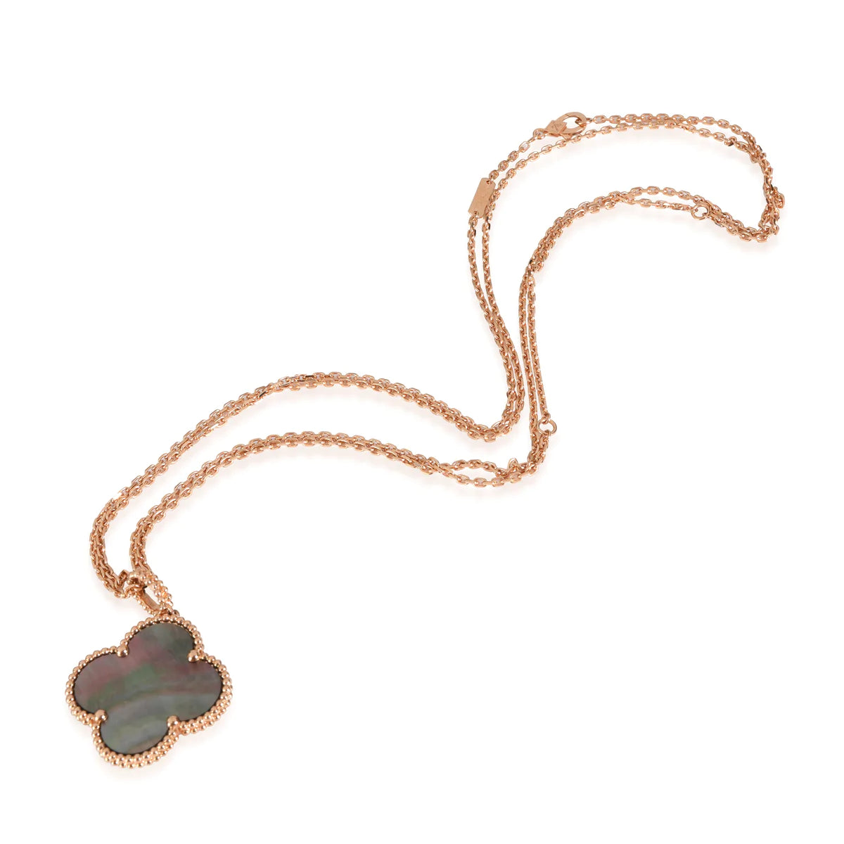 [Polaidi Jewelry]CLOVER 25MM GOLD DARK MOP BIG CLOVER NECKLACE