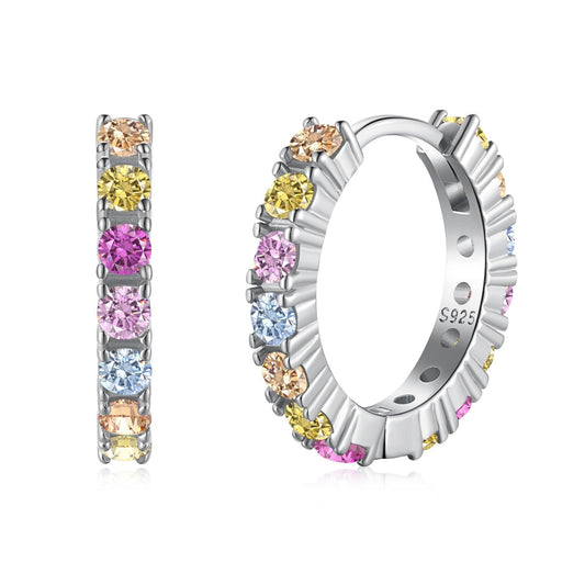 [Polaidi Jewelry ]Radiant Colorful Round Cut Earrings