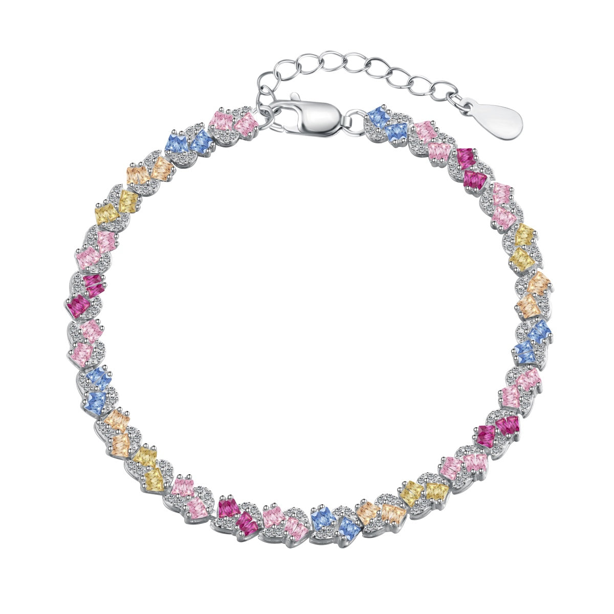 [Polaidi Jewelry]Ornate Colorful Flower Shape Party Bracelet