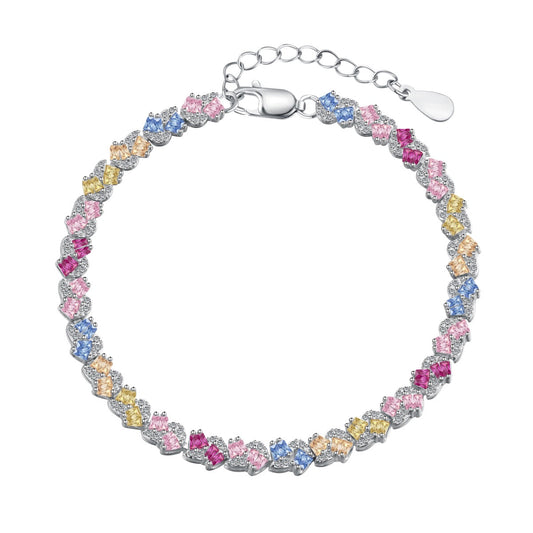 [Polaidi Jewelry]Ornate Colorful Flower Shape Party Bracelet