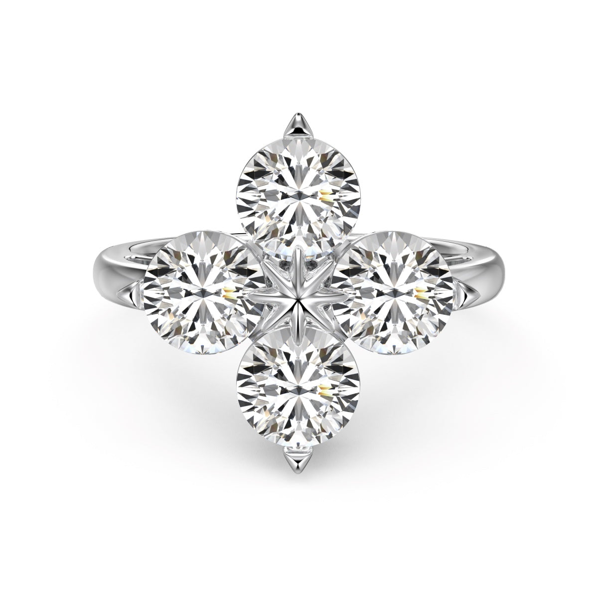 [Polaidi Jewelry]Four-Leaf Clover Eight-Pointed Star Ring