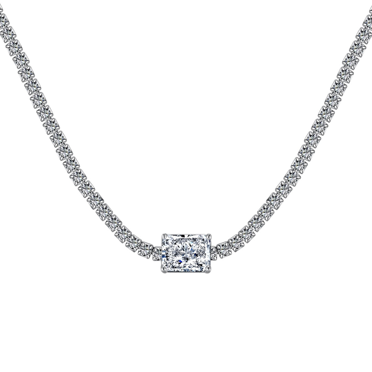 [Polaidi Jewelry]2.0 carat Ornate Emerald Cut Necklace