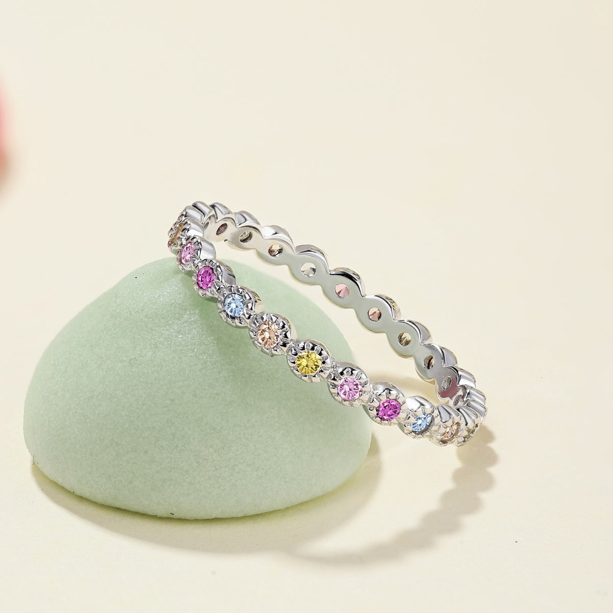 [Polaidi Jewelry]Radiant Sparkling Round Cut Daily Ring